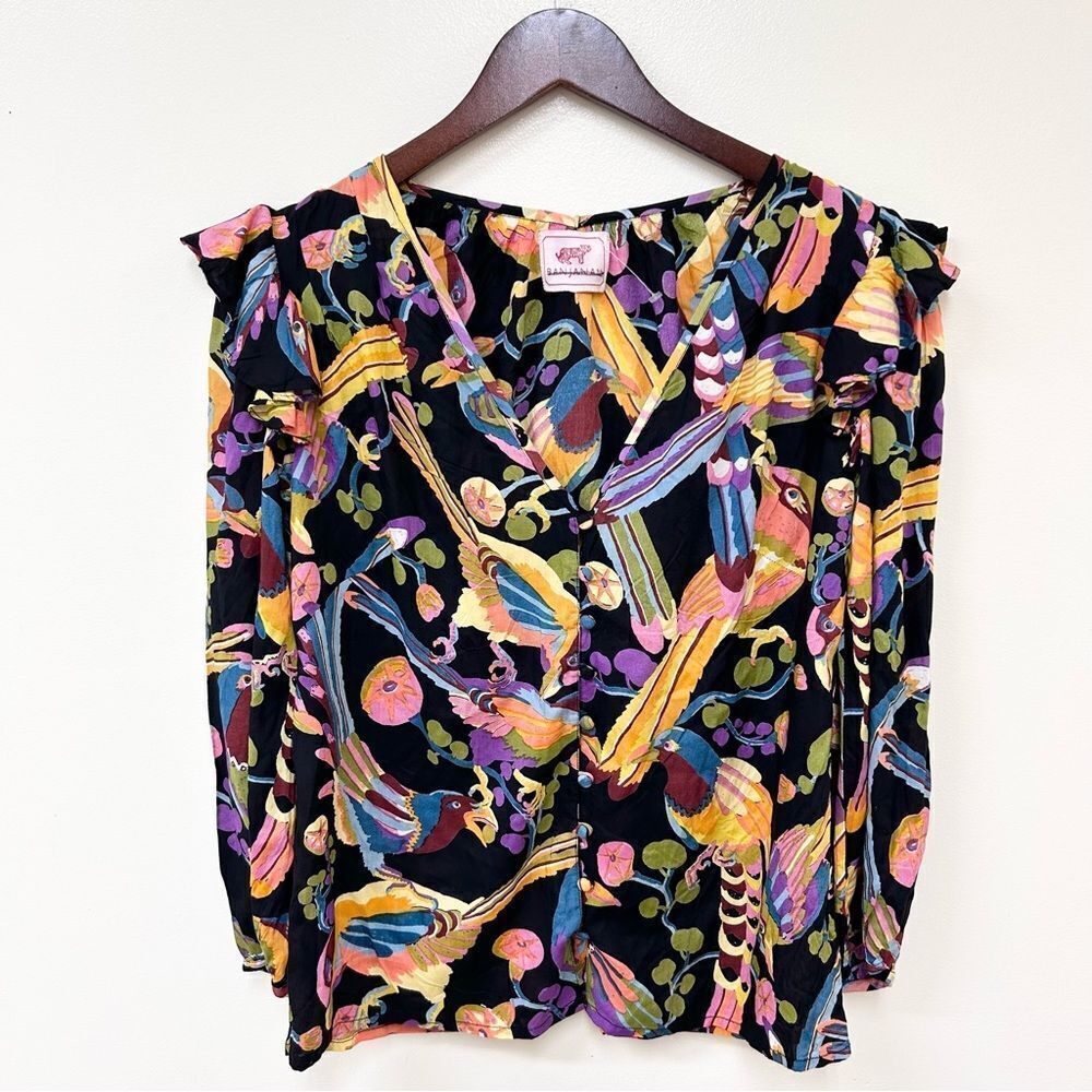 Banjanan Elise Tropical Fun Blouse Size Small - Picture 2 of 6